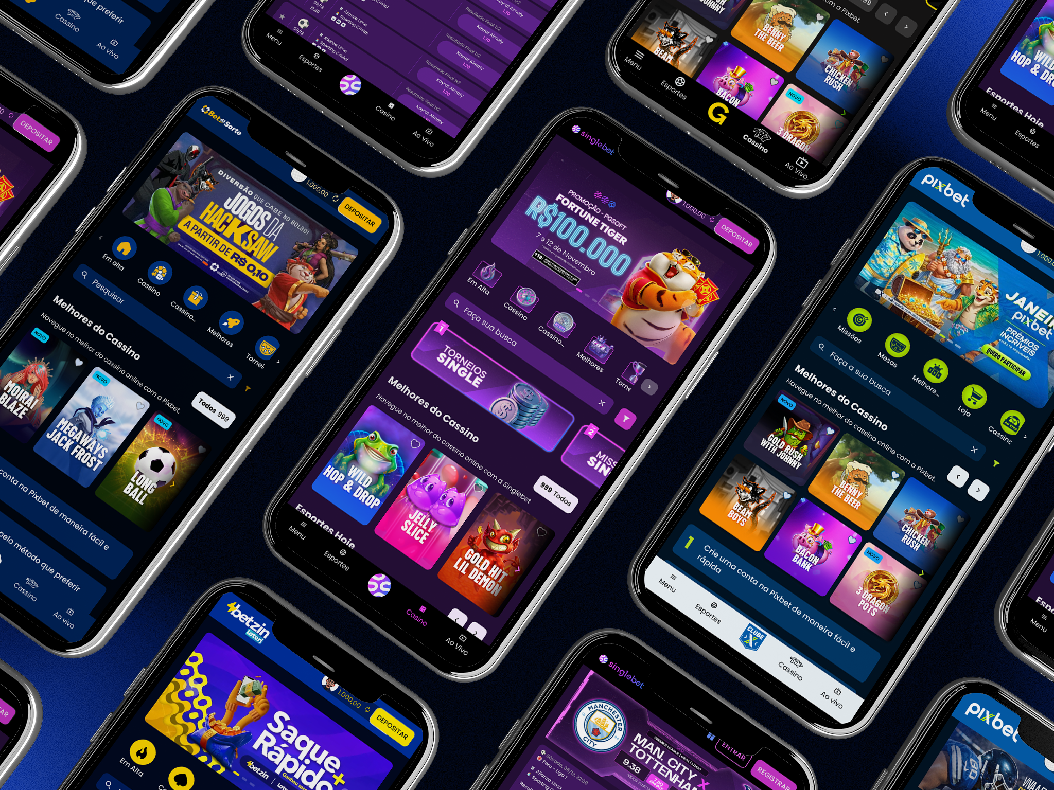 Telas de cassino em smartphones